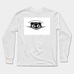 Route 66 sign, black on white Long Sleeve T-Shirt